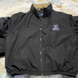 Zip up golf jacket -Milwaukee Bucks golf outing -Black Bomber Jacket